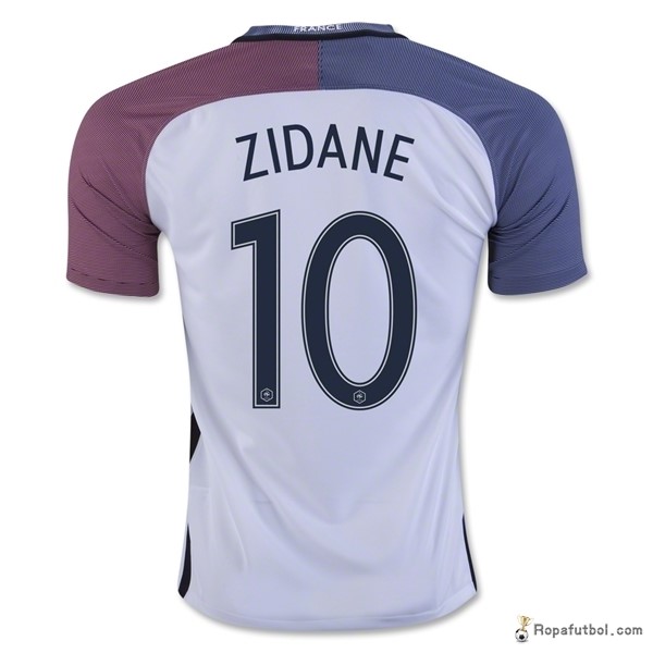 Camiseta Francia Replica Segunda Ropa Zidane 2016 Blanco